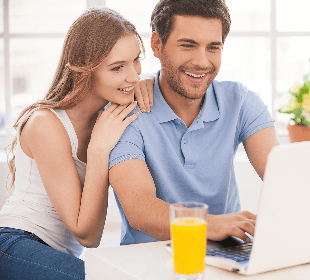 Couple enjoying fiber internet